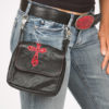 Riding Purse with red snake cross appliqué