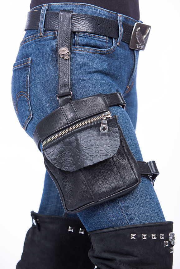 Leather Thigh Holster Bag