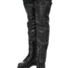 Leather & Lace Thigh High Half Chaps in black